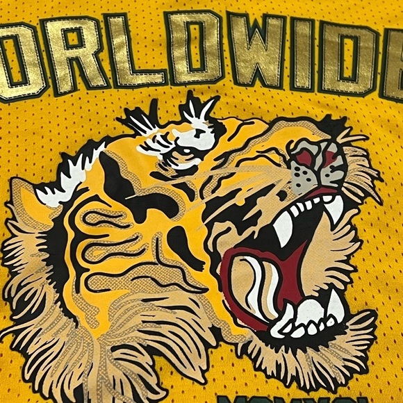 Southpole Worldwide MCMXCI Yellow Mesh Sports Fashion Jersey - Picture 6 of 7